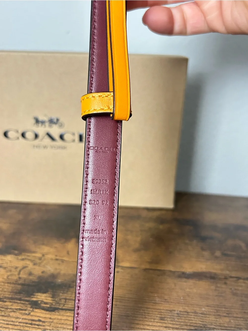 Coach leather belt